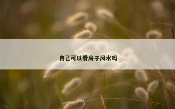 自己可以看房子风水吗