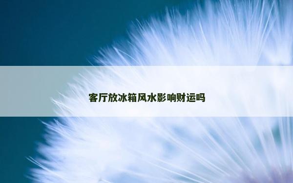 客厅放冰箱风水影响财运吗