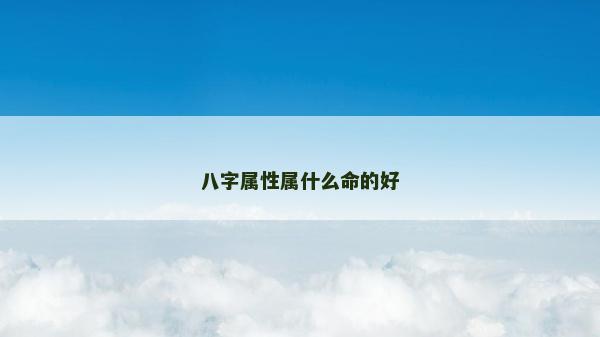 八字属性属什么命的好