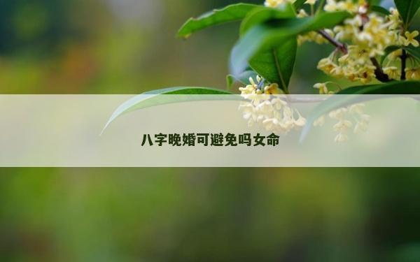 八字晚婚可避免吗女命