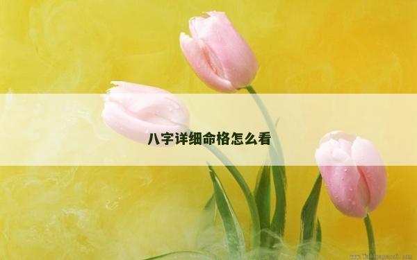 八字详细命格怎么看