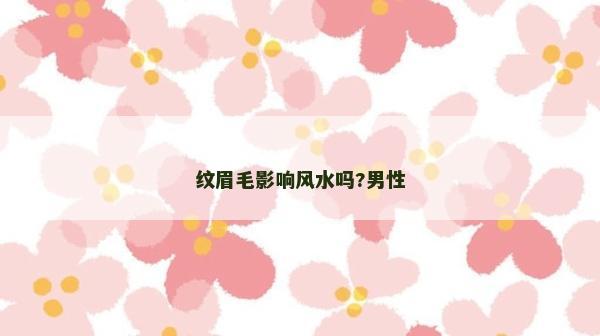 纹眉毛影响风水吗?男性