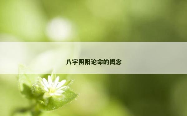 八字阴阳论命的概念