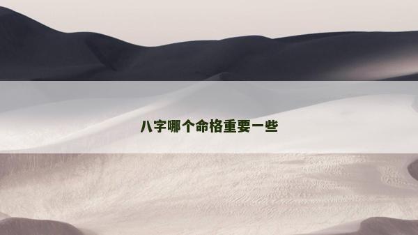 八字哪个命格重要一些