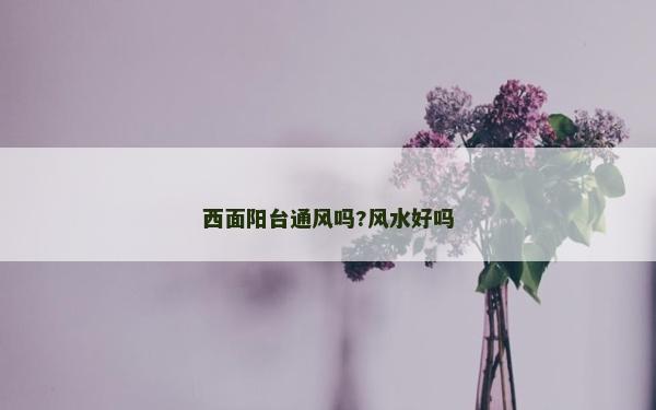 西面阳台通风吗?风水好吗