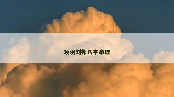 项羽刘邦八字命理