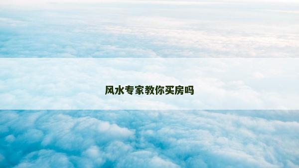 风水专家教你买房吗