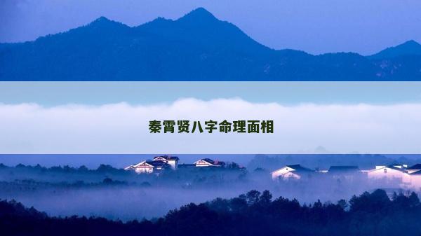 秦霄贤八字命理面相