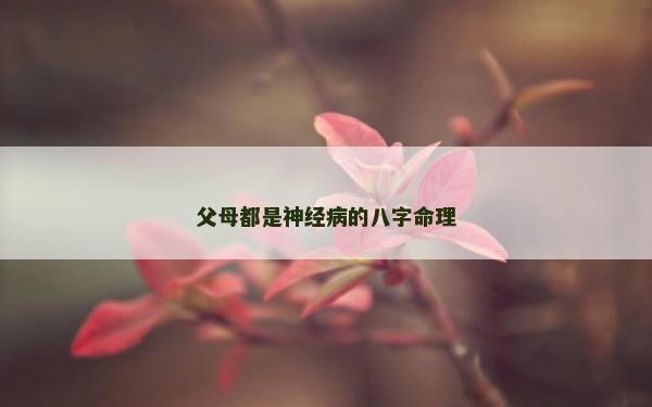 父母都是神经病的八字命理