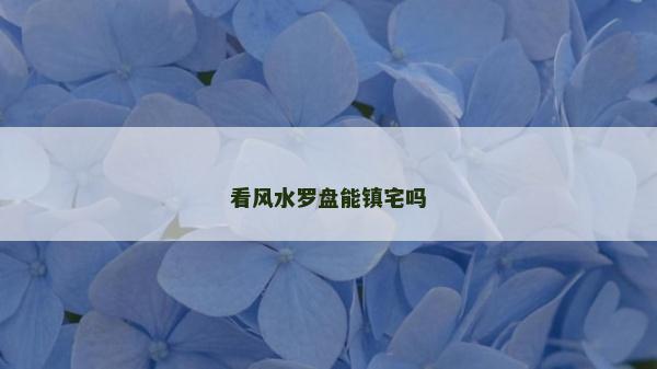 看风水罗盘能镇宅吗