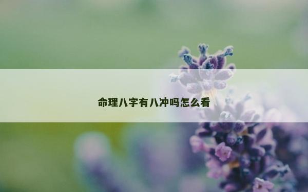 命理八字有八冲吗怎么看