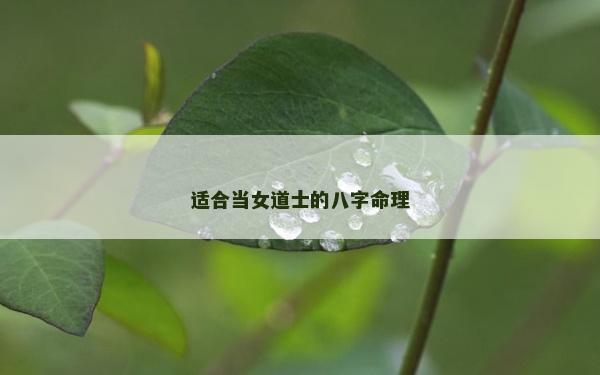 适合当女道士的八字命理