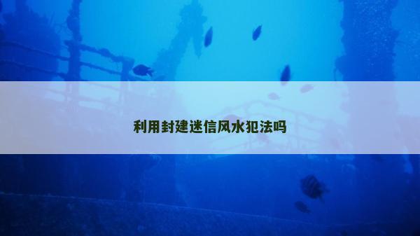 利用封建迷信风水犯法吗