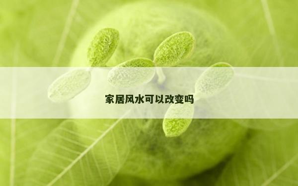 家居风水可以改变吗