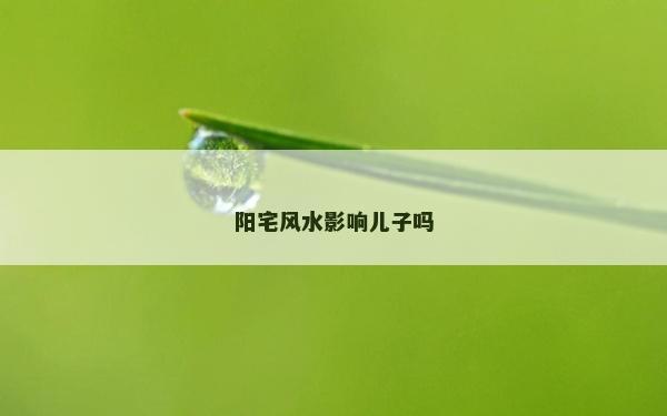 阳宅风水影响儿子吗