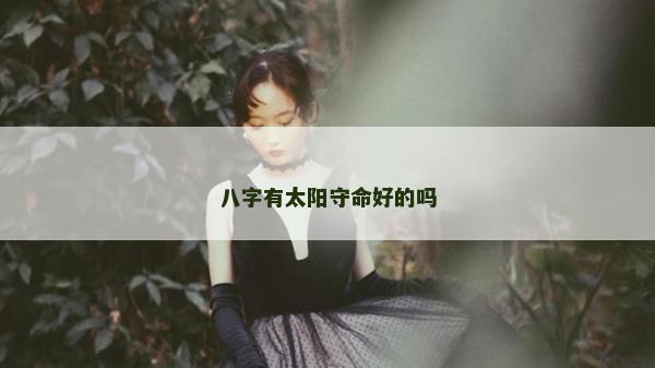 八字有太阳守命好的吗