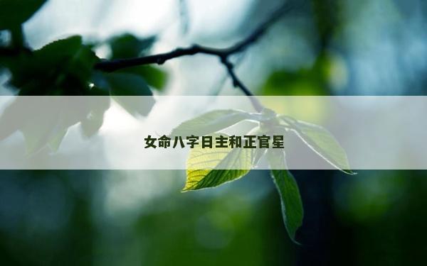 女命八字日主和正官星