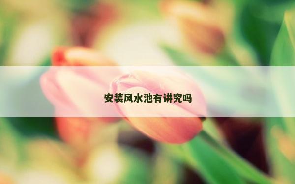安装风水池有讲究吗