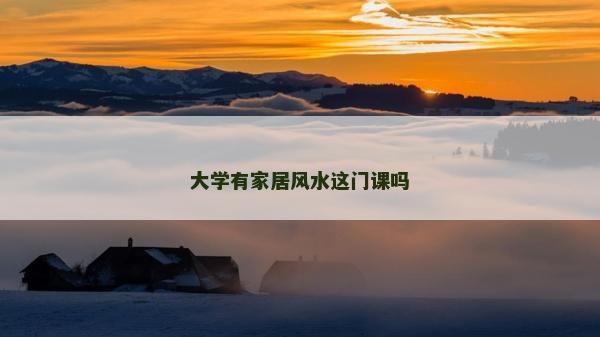 大学有家居风水这门课吗