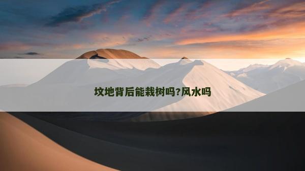 坟地背后能栽树吗?风水吗