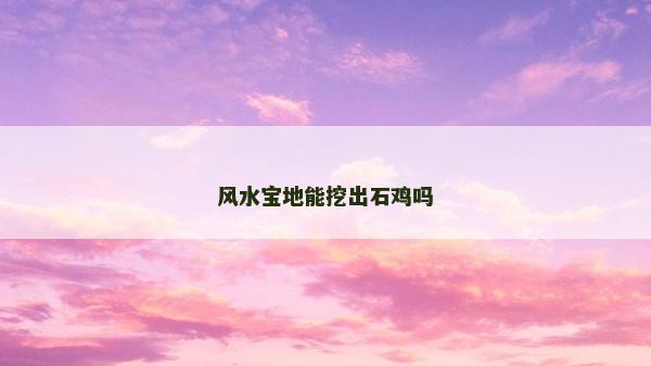 风水宝地能挖出石鸡吗