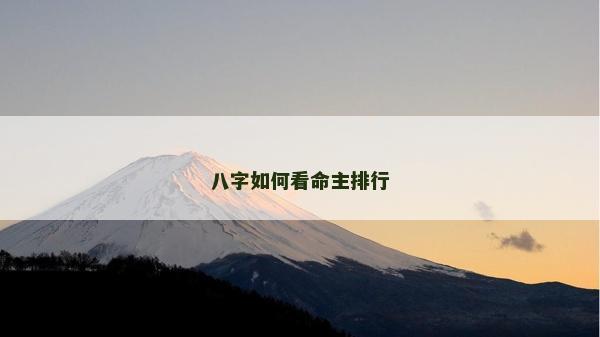 八字如何看命主排行