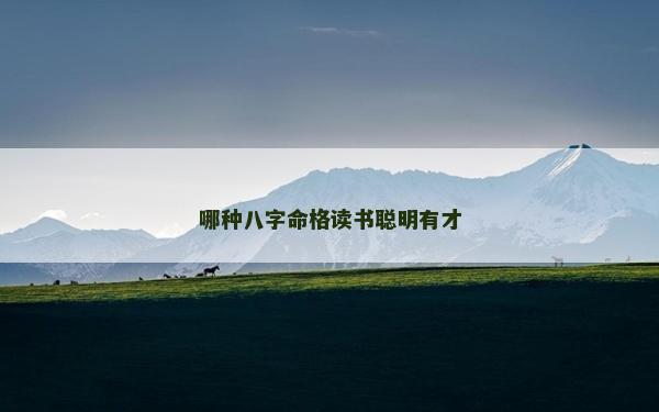 哪种八字命格读书聪明有才