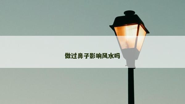做过鼻子影响风水吗