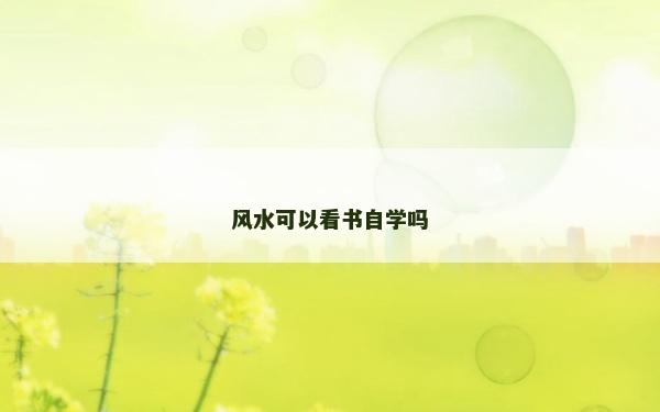 风水可以看书自学吗