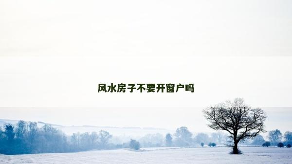 风水房子不要开窗户吗