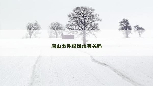 唐山事件跟风水有关吗