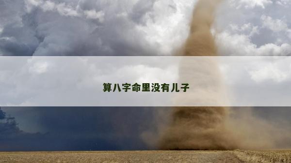 算八字命里没有儿子