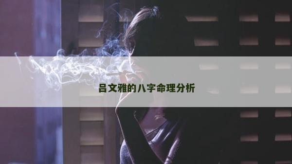吕文雅的八字命理分析