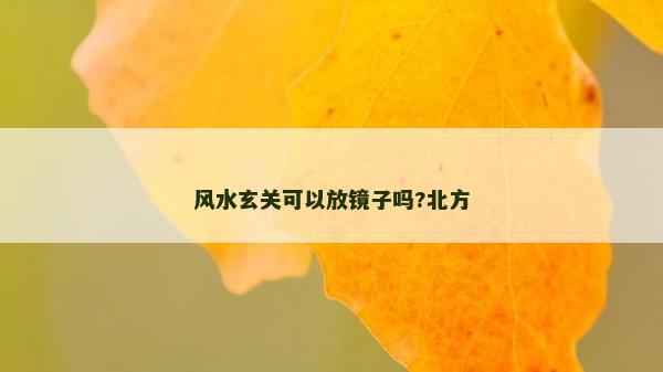 风水玄关可以放镜子吗?北方