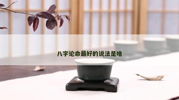 八字论命最好的说法是啥