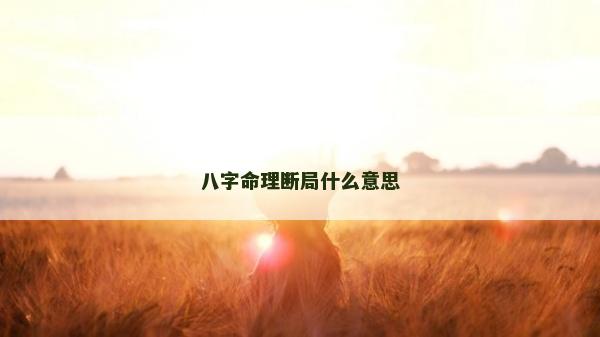 八字命理断局什么意思