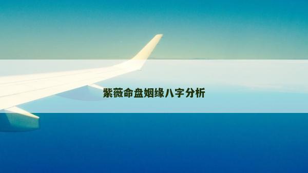 紫薇命盘姻缘八字分析