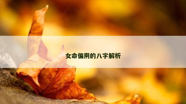 女命偏阴的八字解析