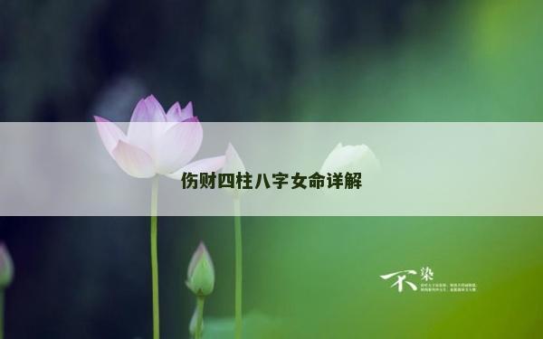 伤财四柱八字女命详解
