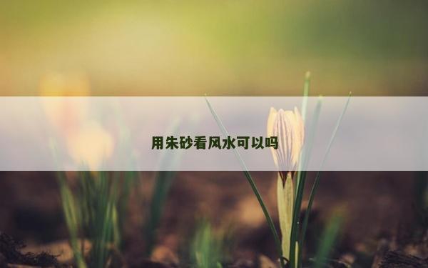 用朱砂看风水可以吗