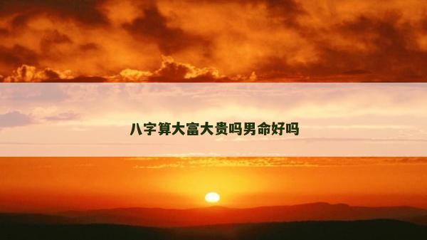 八字算大富大贵吗男命好吗