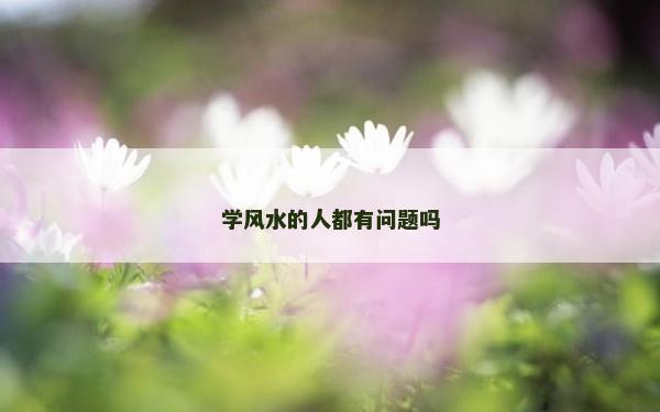 学风水的人都有问题吗