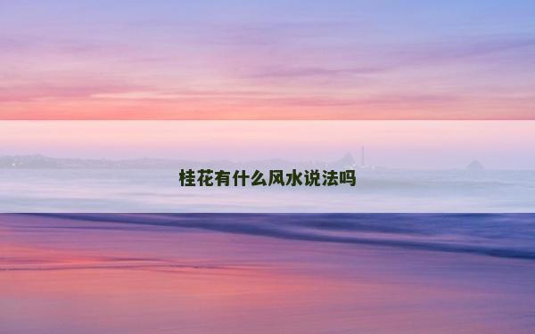 桂花有什么风水说法吗