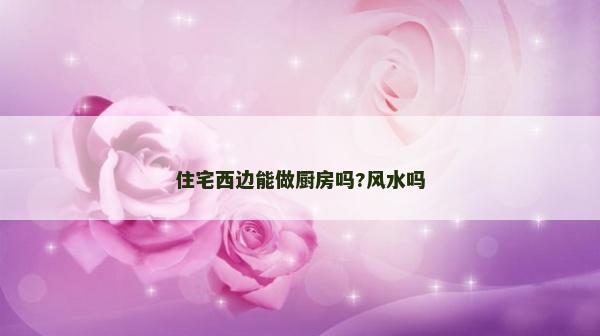 住宅西边能做厨房吗?风水吗