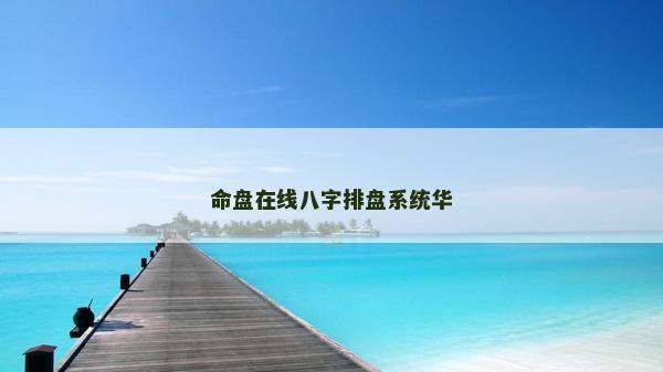 命盘在线八字排盘系统华