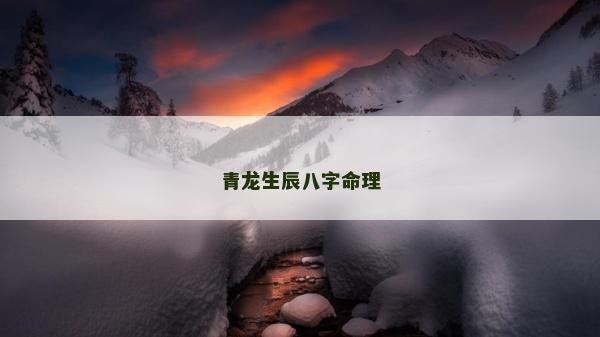 青龙生辰八字命理