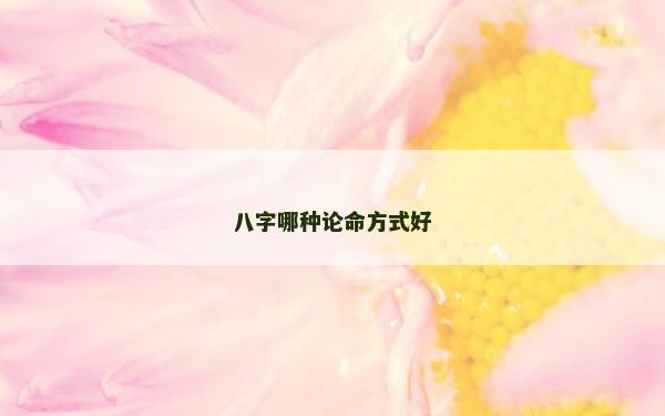 八字哪种论命方式好