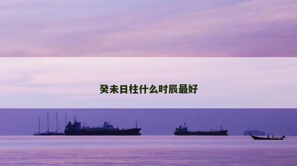 癸未日柱什么时辰最好