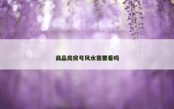 商品房房号风水需要看吗