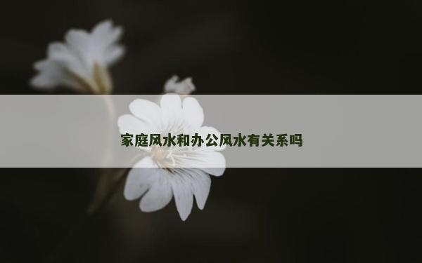 家庭风水和办公风水有关系吗
